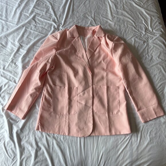Light Pink Blazer Size XL - "Boyfriend" Cut Front Patch Pockets New without Tags - Picture 1 of 7